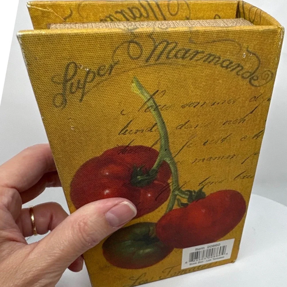 Decorative Book Box Tomato Marmalade Kitchen Storage Keepsake Hidden Compartment